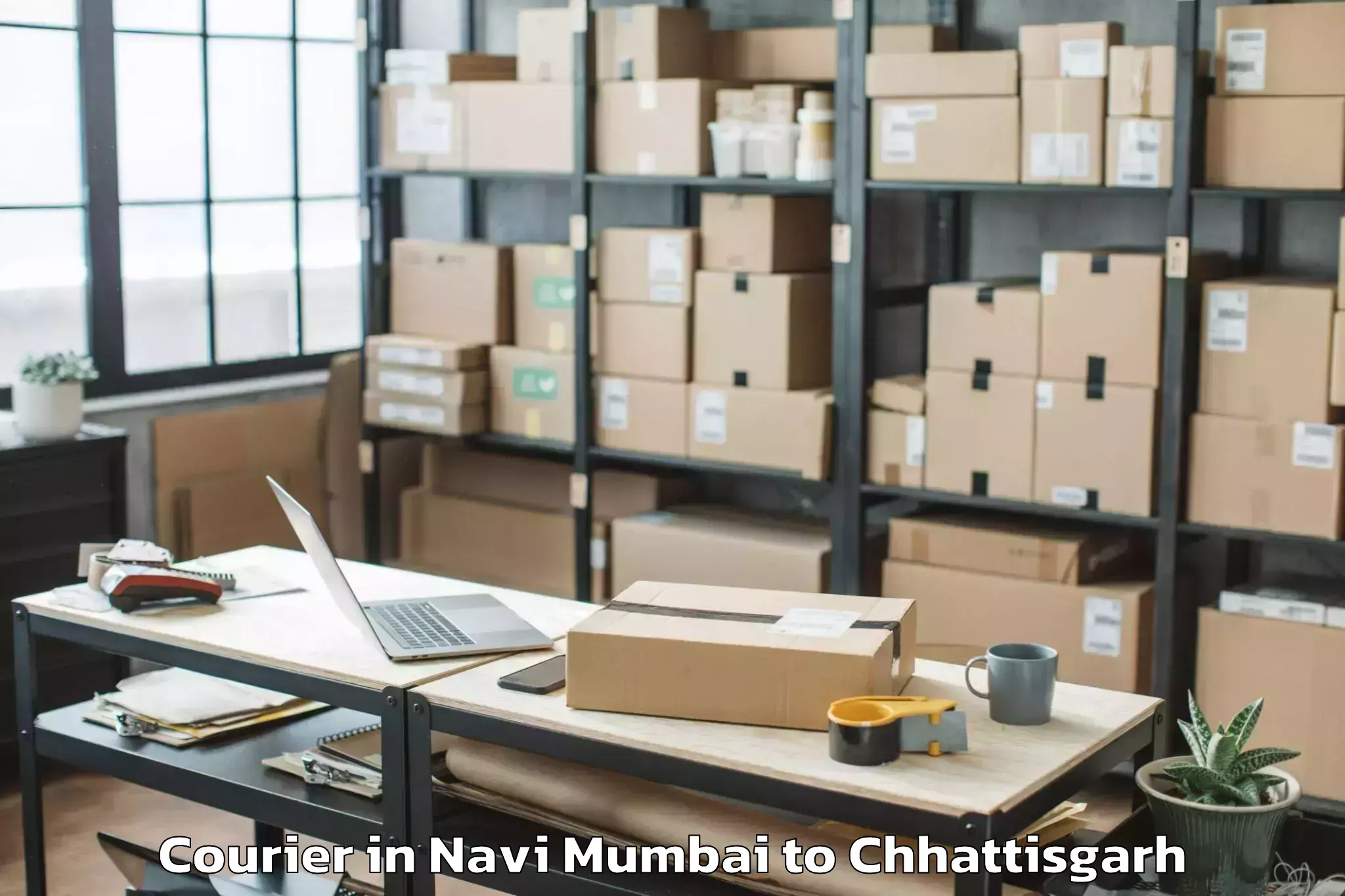 Book Navi Mumbai to Gunderdehi Courier